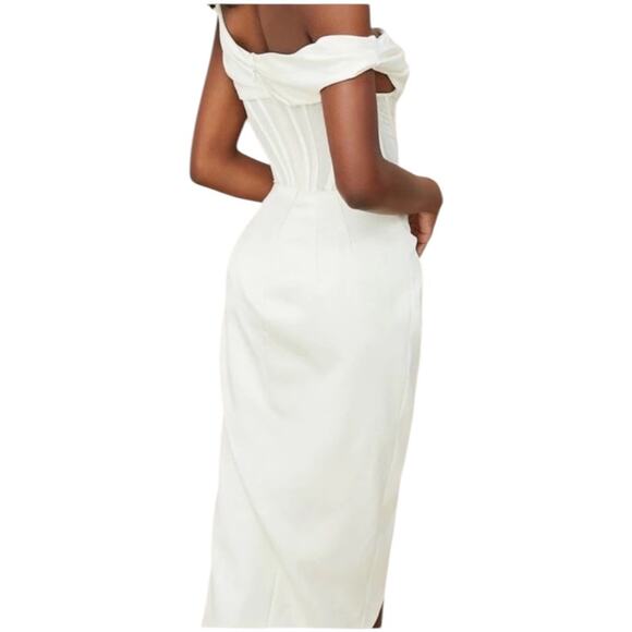 House of CB White Off-Shoulder Midi Dress - Picture 13 of 13